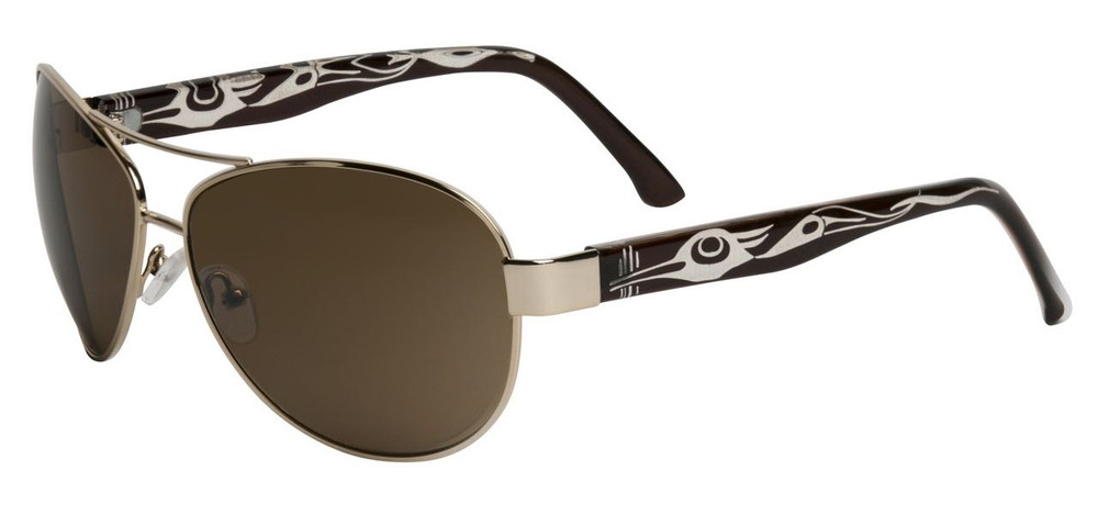 Gold with crystal brown temples