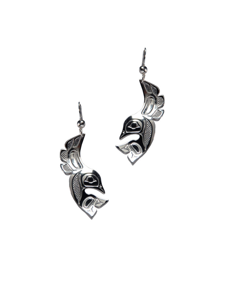Silver Pewter Lovebird Earrings Silver Pewter Lovebird Earrings