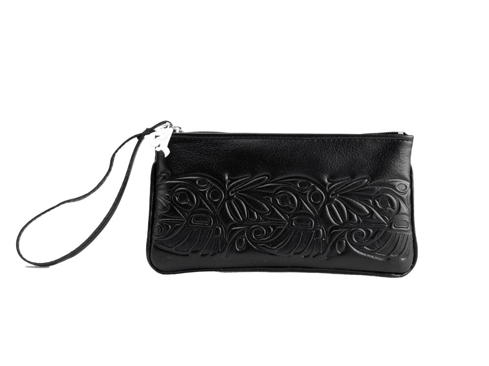Embossed Leather Wristlet - Hummingbird Embossed Leather Wristlet - Hummingbird
