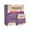 Wilsons Cold Pressed Food in Clearwater Salmon flavour, showing the 2kg and the 10kg boxes