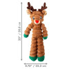 KONG Holiday Shakers Crumples Reindeer XL plush dog toy with size guide
