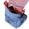Walkie Bag by DOOG in Blue, showing the bag open
