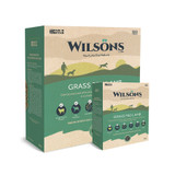Wilsons Grass Fed Lamb Cold Pressed Food, showing 2kg and 10kg packaging