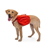 Ruffwear Palisades Pack Dog Back Pack studio shot with pack on dog