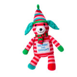 House of Paws Merry and Bright dog toy plush red pink green stripes with squeaker