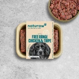 Naturaw Free Range Chicken & Beef Tripe raw dog food, coarsely minced chicken and beef tripe with offal, 500g pack