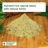 Canine Complete powder showing the ground herb, seaweed and brewer's yeast blend