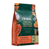 Tribal Adult Cold Pressed Salmon Dog Food, showing the packaging