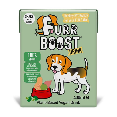 Furr Boost Vegan Plant-Based Dog Drink Front Packaging