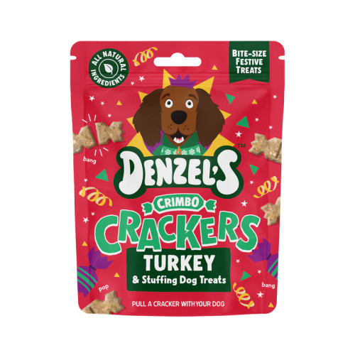 Denzel’s Crimbo Crackers Christmas dog treats turkey stuffing cracker shaped