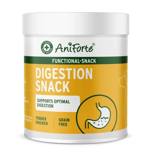 AniForte Digestion Snack tub, grain-free chicken treats with probiotics for dog gut health