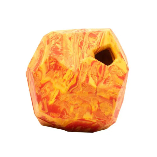 Ruffwear Gnawt-A-Rock dog toy in colour Salamander Orange