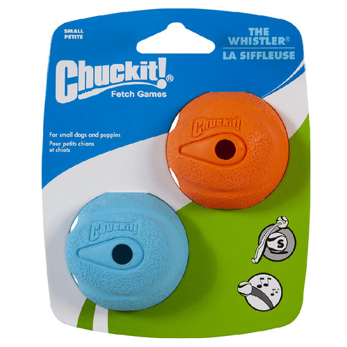 Chuckit Whistler Ball Pack of 2 dog balls in size small