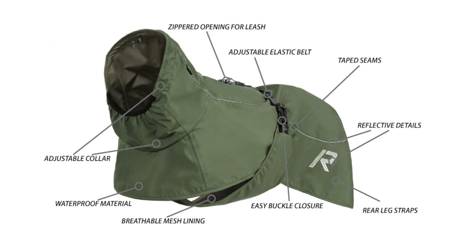 Key Features of Rukka Sky Raincoat - Adjustable, Breathable, and Reflective Design for Ultimate Canine Comfort and Safety