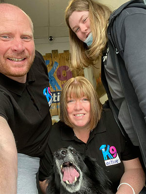 Dexter with his family looking after the K9 Active Store while the boss is away