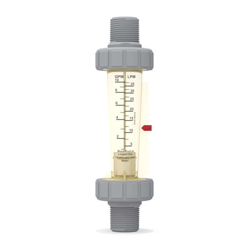 BW F-440 Polysulfone Flow Meter, 1.0 - 10 gpm (5.0 - 37.5 lpm) 316SS Float