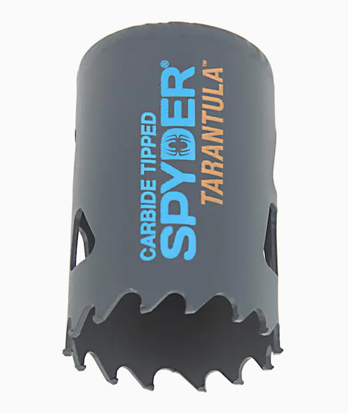 600910 Spyder Tarantula 2 9/16" Inch 65mm Hole Saw Tungsten Carbide-Tipped Non-Arbored Hex 10 for Steel, Wood, Plastics + More