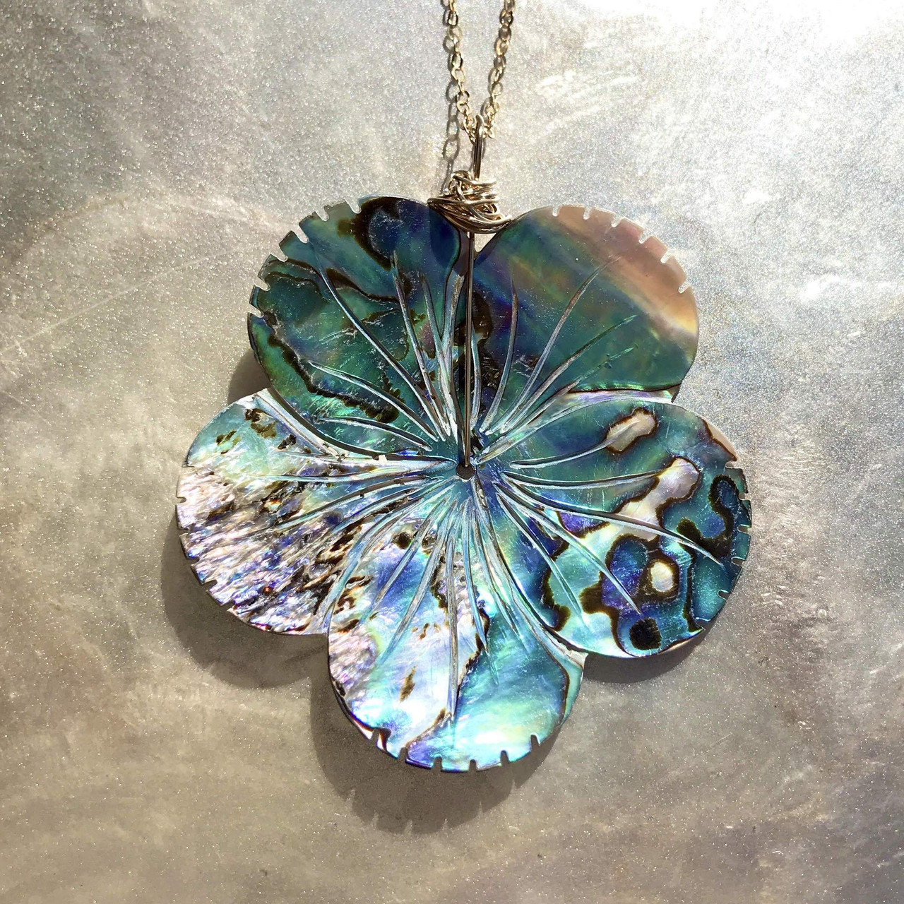 Buy Abalone Shell Necklace / Flower Petal Necklace / Shell Necklace /  Flower Shell Necklace / Rainbow Shell Necklace Online in India - Etsy
