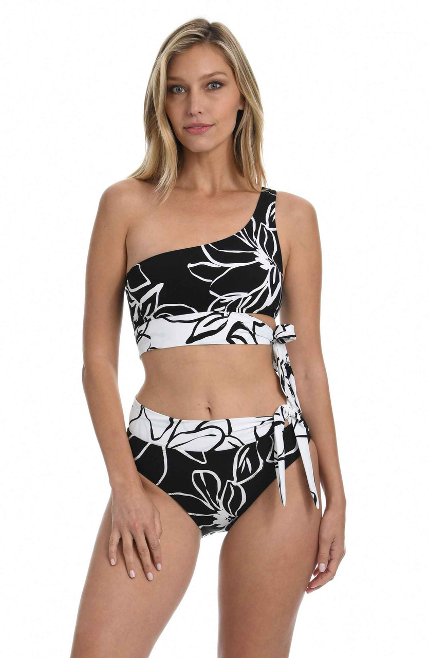 Black and White Swimsuit | La Blanca Swimwear - One Shoulder