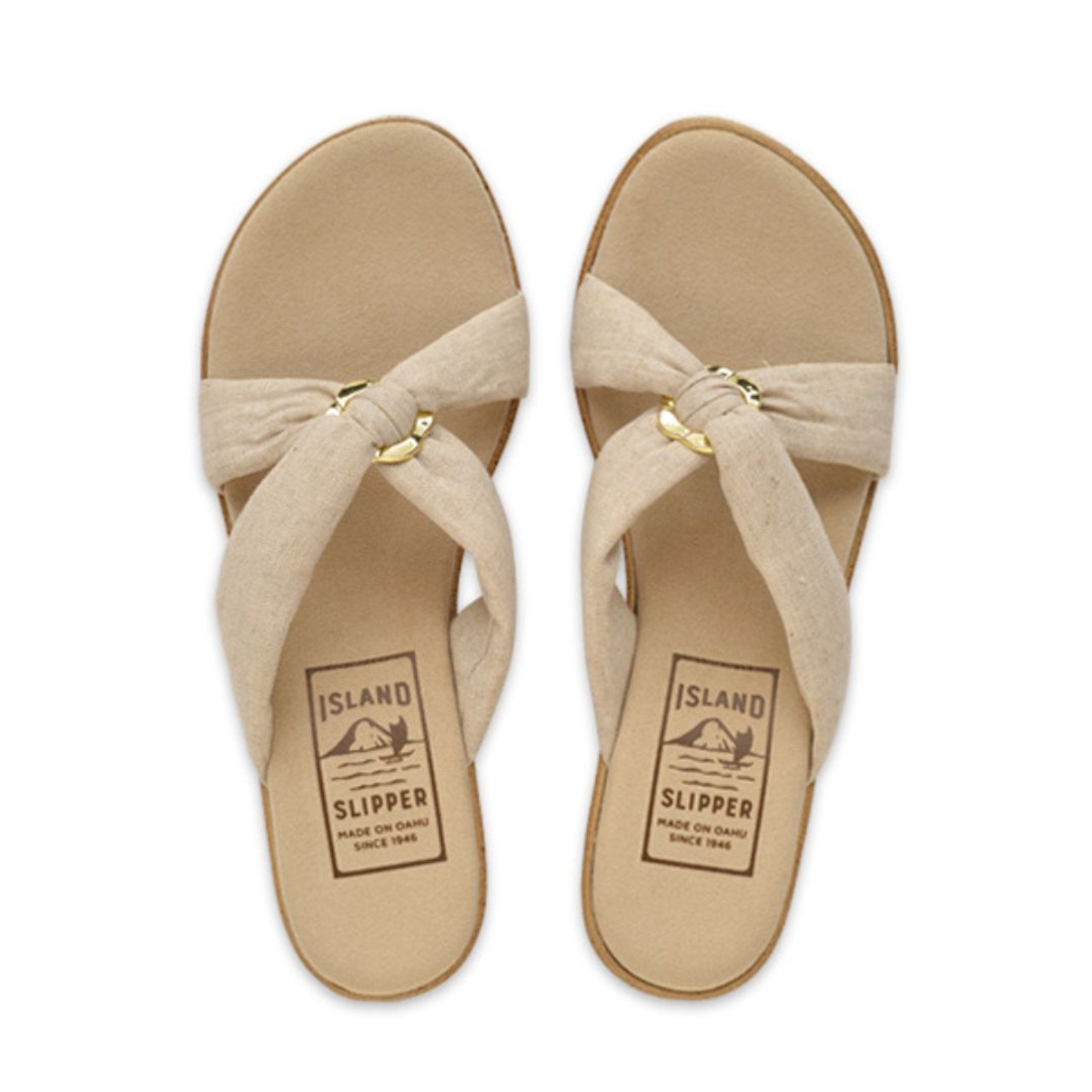 Platform Sandals for Women | Island Slipper - Natural Fabric Slide