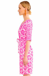 Gretchen Scott Surfs Up Cover Up Dress Heaven's Gate Print Pink Side