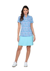 IBKUL Terra Blue Short Sleeve Top Front View