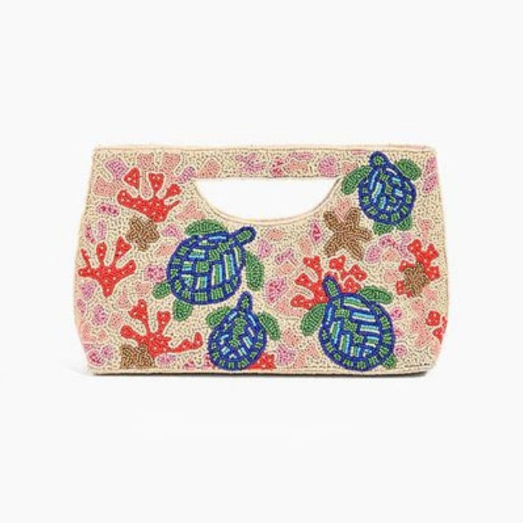 America and Beyond Save the Sea Turtles Beaded Clutch