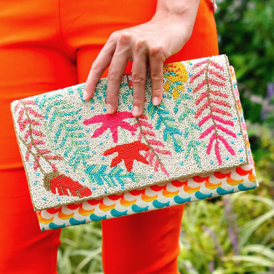 Bright is Best Embellished Top Zip Clutch – America & Beyond