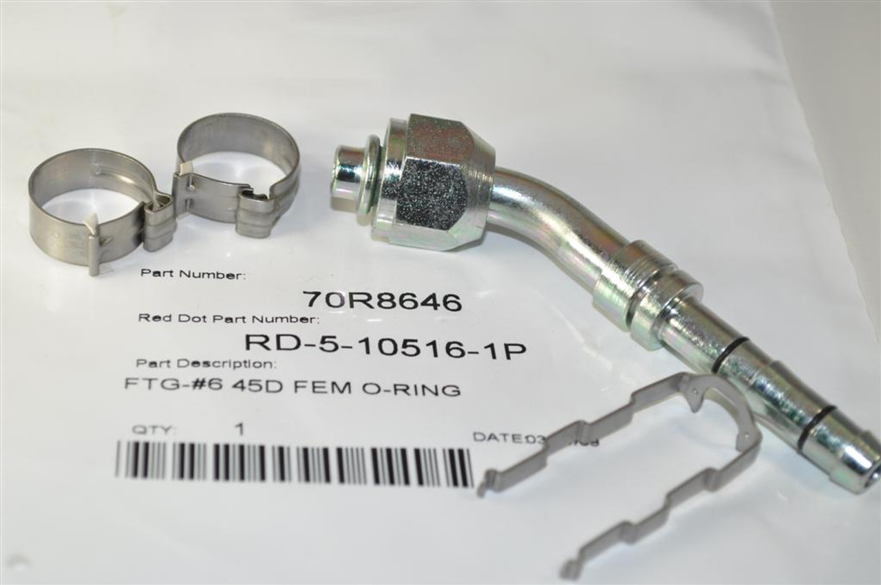 Red Dot 70R8646 Refrigerant Fitting Kit #6 45 Degree Female