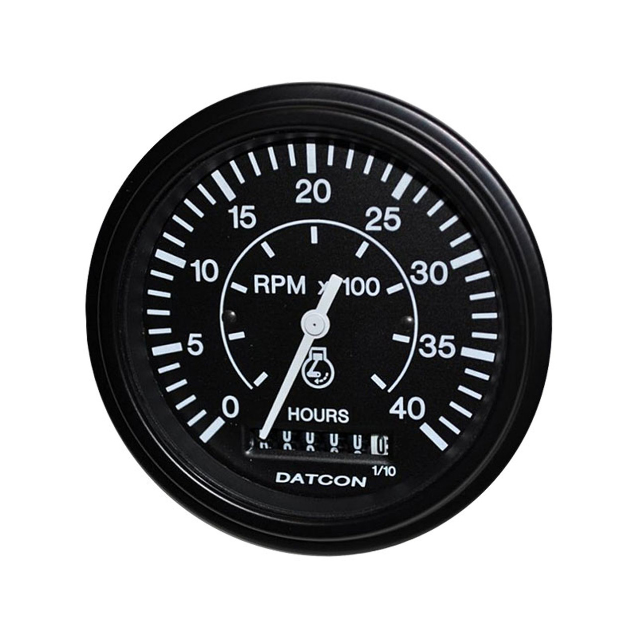 Datcon 86mm Tachometer Gauge 0-4000 RPM 12V with Hourmeter and Alternator  Signal - 103684