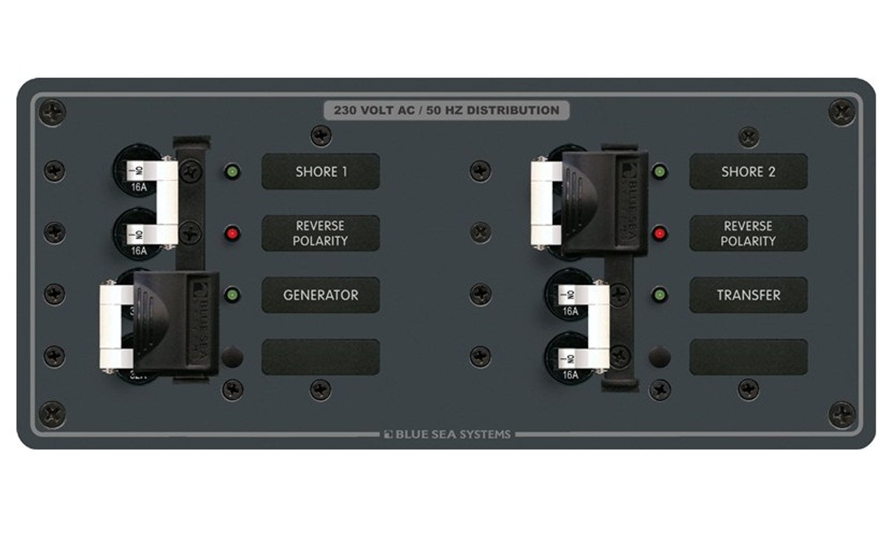 Blue Sea Systems Horizontal Source Selection Panel 230V AC AC 3 Sources -  8598