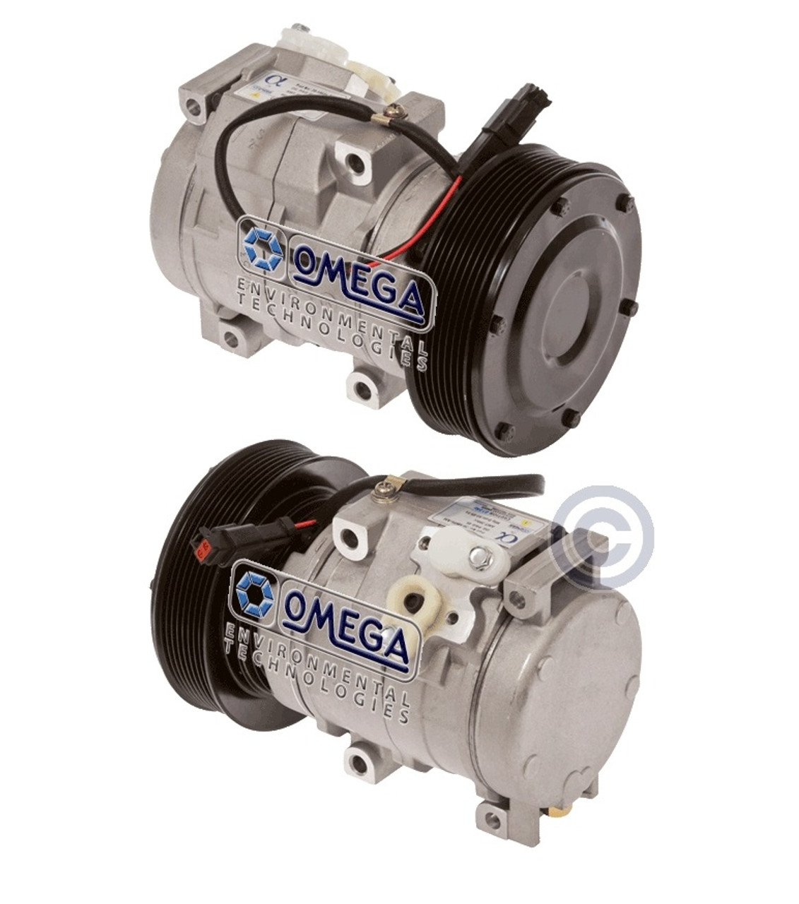Denso Compressor Model 10S17C 24V with 140mm Clutch and Pad Fitting -  20-14606-AM by Omega