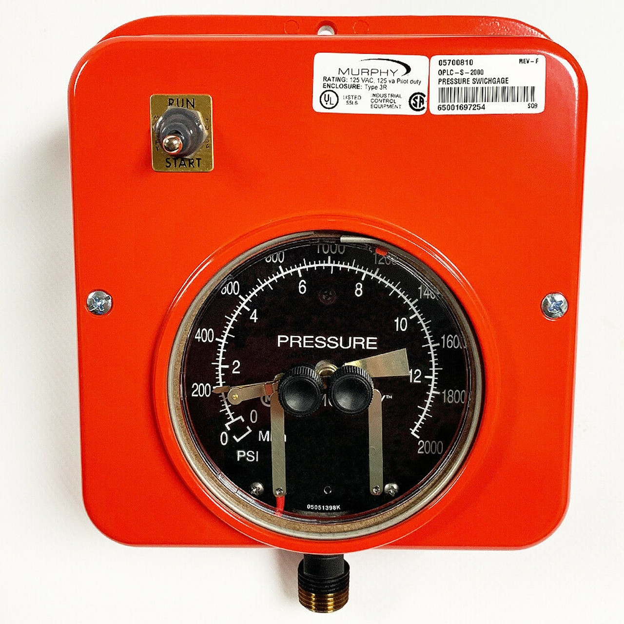 High Pressure Gauge: 0-1500 psi.