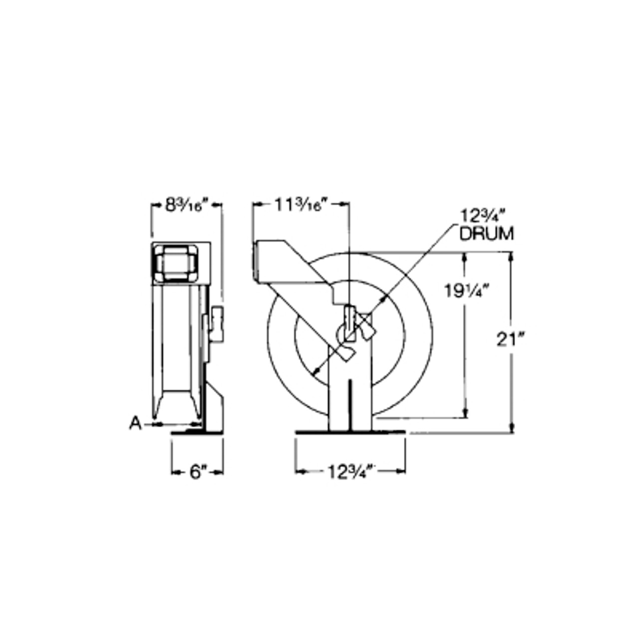 LINCOLN SPRING RETURN HOSE REEL, 50 FT CAPACITY, 8000 PSI, 1/2 IN