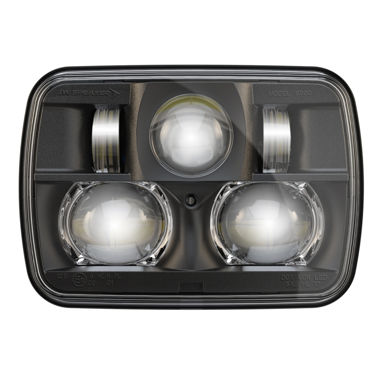 JW Speaker Model 8900 Evolution 2 ECE LED LHT High and Low Beam Headlight  12-24V with Black Inner Bezel - 0554451