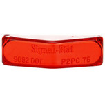 Signal-Stat Red Rectangular Polycarbonate Replacement Lens for Marker Clearance Lights 1520, 1520HT, 1521, 1523 Snap-Fit - 9082 by Truck-Lite