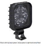 JW Speaker 4 in. x 4 in. Square LED Forklift Work Light 12-48V with Right Hand Vertical Flood Beam Pattern - Model 840 - 1300311