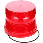 Signal-Stat Red Round Polycarbonate Replacement Lens for Strobes (307R) with Flange Mount - 9720 by Truck-Lite