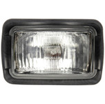 Truck-Lite 4x6 in. 1 Bulb Black Rectangular Halogen Driving Beam Work Light 12V with Stripped End - 80388