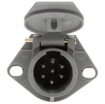 Truck-Lite 50 Series Push-On 7 Split Pin Gray Plastic Flush Mount Receptacle - 50872