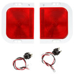 Truck-Lite 41 Series 1 Bulb Red Rectangular Incandescent Stop/Turn/Tail Light Universal Kit 12V with Stripped End/Ring Terminal - 41007R