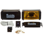 Truck-Lite 1 Bulb Yellow Rectangular Glass Halogen Fog Light Kit 12V with .180 Bullet Terminal - 80527