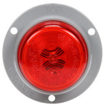 Truck-Lite 30 Series 1 Bulb Red Round Incandescent Marker Clearance Light 12V with Gray Polycarbonate Flange Mount - Bulk Pkg - 30222R3