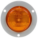 Truck-Lite 30 Series 2 Diode Yellow Round LED Marker Clearance Light 12V with Gray Polycarbonate Flange Mount - Bulk Pkg - 30251Y3