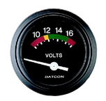 Datcon 52mm 8-18 V Heavy Duty Automotive Voltmeter Gauge 12V with Black Bezel and Colored Dial - 101360