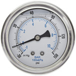 PIC 0-3000 PSI Glycerine Filled Pressure Gauge 2.5 in. with Stainless Steel Case and 1/4 in. NPT Male - 203L-254P