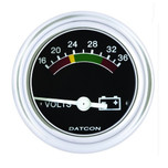 Datcon 52mm 16-36V Heavy Duty Industrial Voltmeter Gauge 24V with Polished Bezel and Colored Dial - 100185