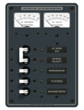 Blue Sea Systems AC Main Power Distribution Panel 120V AC with 3 Positions, Ammeter and Voltmeter - 8409