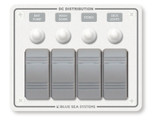 Blue Sea Systems Contura Water Resistant 12V DC Circuit Breaker Panel in White with 4 Positions - 8272