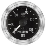 Stewart Warner Dual Air Pressure Gauge 150 PSI Chrome Bezel - 82332